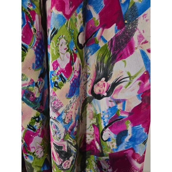 Royal Paisley women's multicolor "Divas" one size fits most sleeves lined dress - Picture 9 of 9